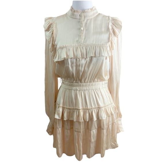 LoveShackFancy Raegan Silky Ruffle Dress - Picture 2 of 6